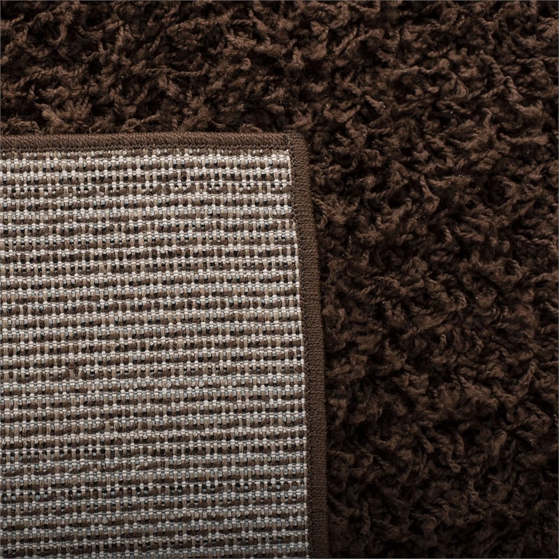 Safavieh Athens Shag 3' X 5' Power Loomed Polypropylene Rug in Brown