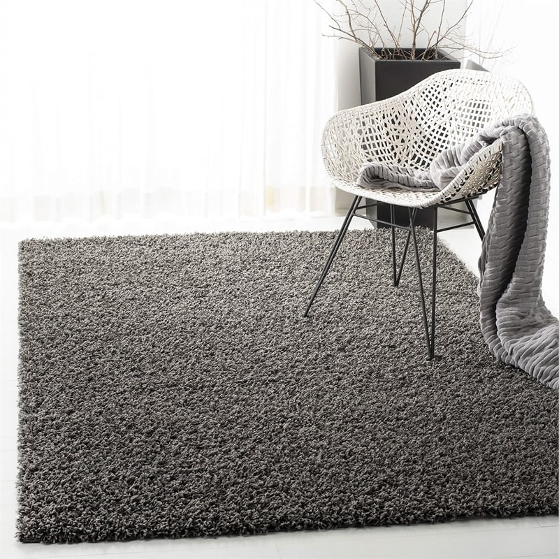 Safavieh Athens Shag 9' X 12' Power Loomed Rug in Dark Gray