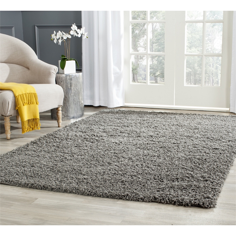 Safavieh Athens Shag 9' X 12' Power Loomed Rug in Dark Gray