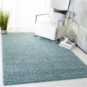 Safavieh Athens Shag 6'7&quot Square Power Loomed Rug in Seafoam
