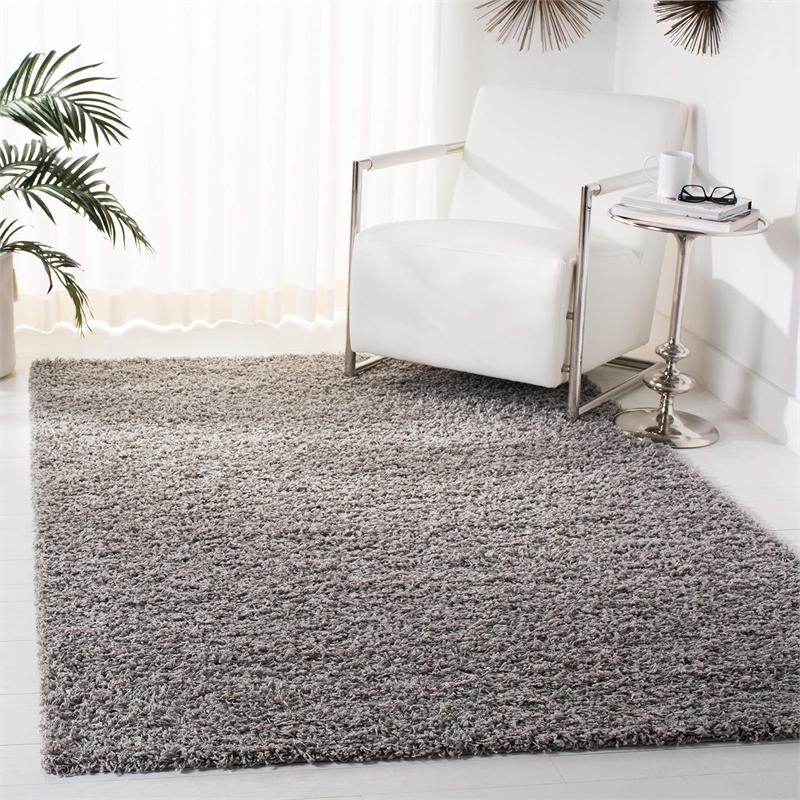 Safavieh Athens Shag 10' X 14' Power Loomed Rug in Light Gray