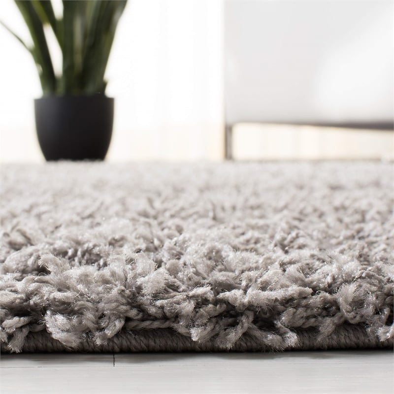 Safavieh Athens Shag 3' X 5' Power Loomed Rug in Light Gray