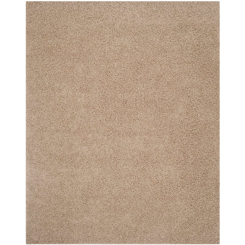 Safavieh Athens Shag 10' X 14' Power Loomed Polypropylene Rug in Beige