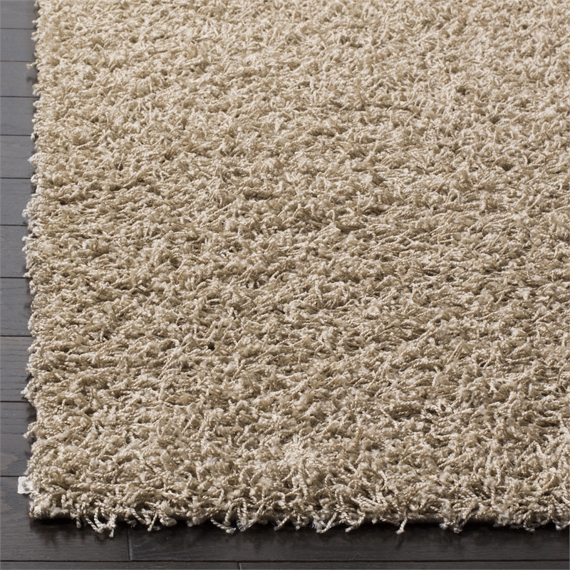Safavieh Athens Shag 3' X 5' Power Loomed Polypropylene Rug in Beige