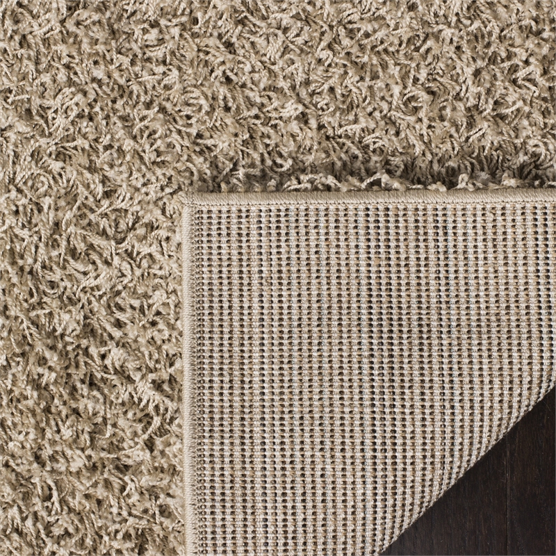 Safavieh Athens Shag 3' X 5' Power Loomed Polypropylene Rug in Beige