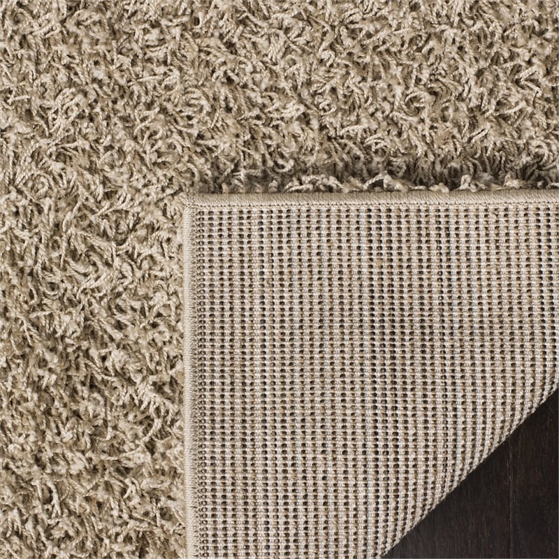 Safavieh Athens Shag 6' X 9' Power Loomed Polypropylene Rug in Beige