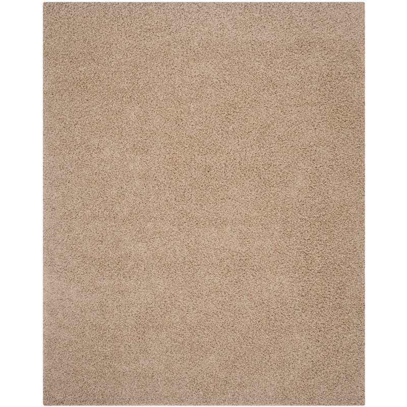 Safavieh Athens Shag 9' X 12' Power Loomed Polypropylene Rug in Beige