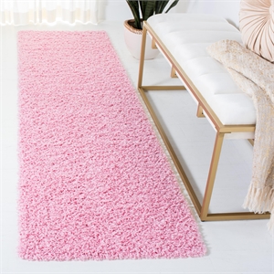 Safavieh Athens Shag 2'3&quot X 8' Power Loomed Polypropylene Rug in Pink