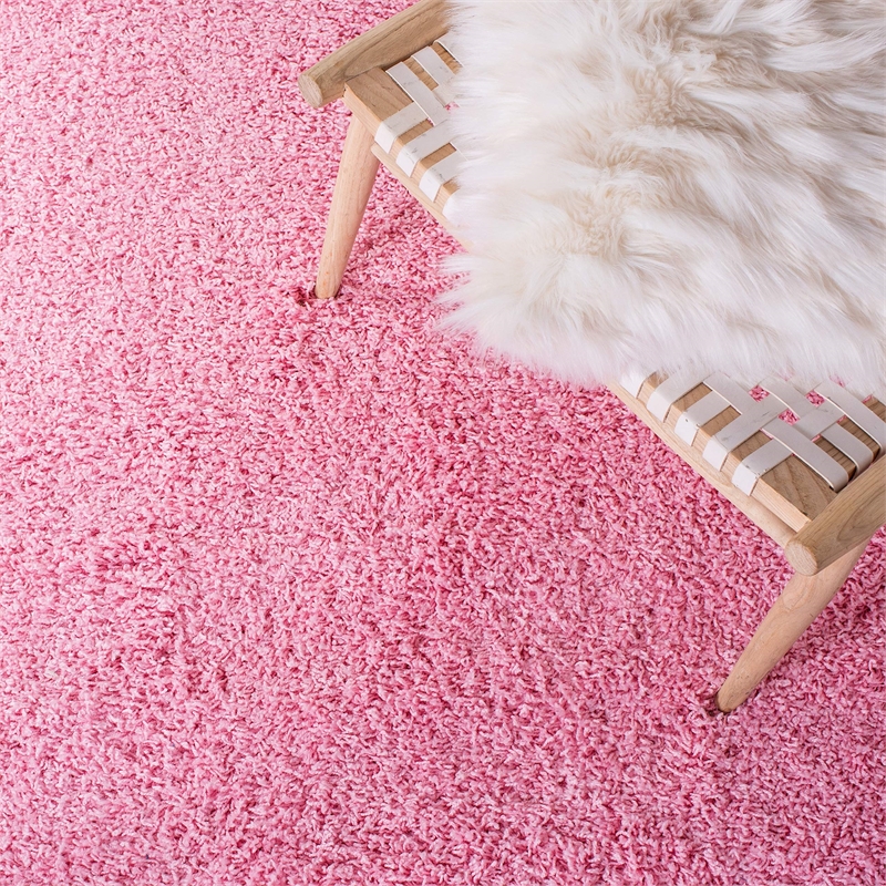 Safavieh Athens Shag 8' X 10' Power Loomed Polypropylene Rug in Pink