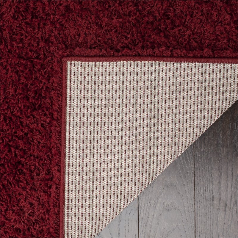 Safavieh Athens Shag 6' X 9' Power Loomed Polypropylene Rug in Red