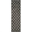 Safavieh Dallas Shag 3' X 5' Power Loomed Rug in Dark Gray and Ivory