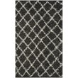 Safavieh Dallas Shag 6' X 9' Power Loomed Rug in Dark Gray and Ivory