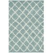 Safavieh Dallas Shag 10' X 14' Power Loomed Rug in Seafoam and Ivory