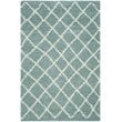 Safavieh Dallas Shag 10' X 14' Power Loomed Rug in Seafoam and Ivory