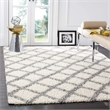 Safavieh Dallas Shag 10' X 14' Power Loomed Rug in Ivory and Gray