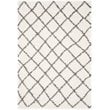 Safavieh Dallas Shag 3' X 5' Power Loomed Rug in Ivory and Dark Green
