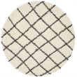 Safavieh Dallas Shag 3' X 5' Power Loomed Rug in Ivory and Dark Green