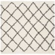Safavieh Dallas Shag 3' X 5' Power Loomed Rug in Ivory and Dark Green