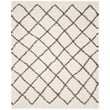 Safavieh Dallas Shag 3' X 5' Power Loomed Rug in Ivory and Dark Green