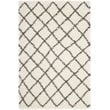 Safavieh Dallas Shag 6' X 9' Power Loomed Rug in Ivory and Dark Green