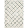 Safavieh Dallas Shag 3' X 5' Power Loomed Rug in Ivory and Seafoam