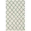 Safavieh Dallas Shag 4' X 6' Power Loomed Rug in Ivory and Seafoam