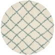 Safavieh Dallas Shag 4' X 6' Power Loomed Rug in Ivory and Seafoam