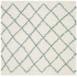 Safavieh Dallas Shag 4' X 6' Power Loomed Rug in Ivory and Seafoam