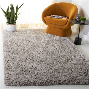 Safavieh Florence Shag 3' X 5' Handmade Polyester Rug in Silver