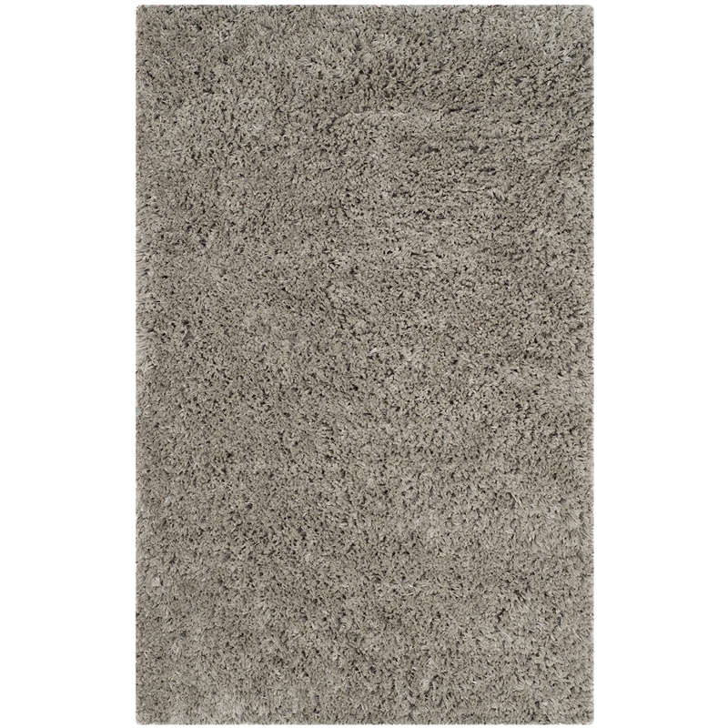 Safavieh Florence Shag 3' X 5' Handmade Polyester Rug in Silver