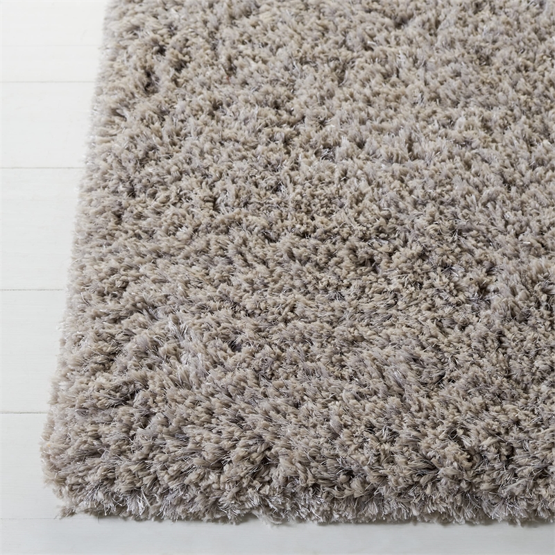 Safavieh Florence Shag 3' X 5' Handmade Polyester Rug in Silver