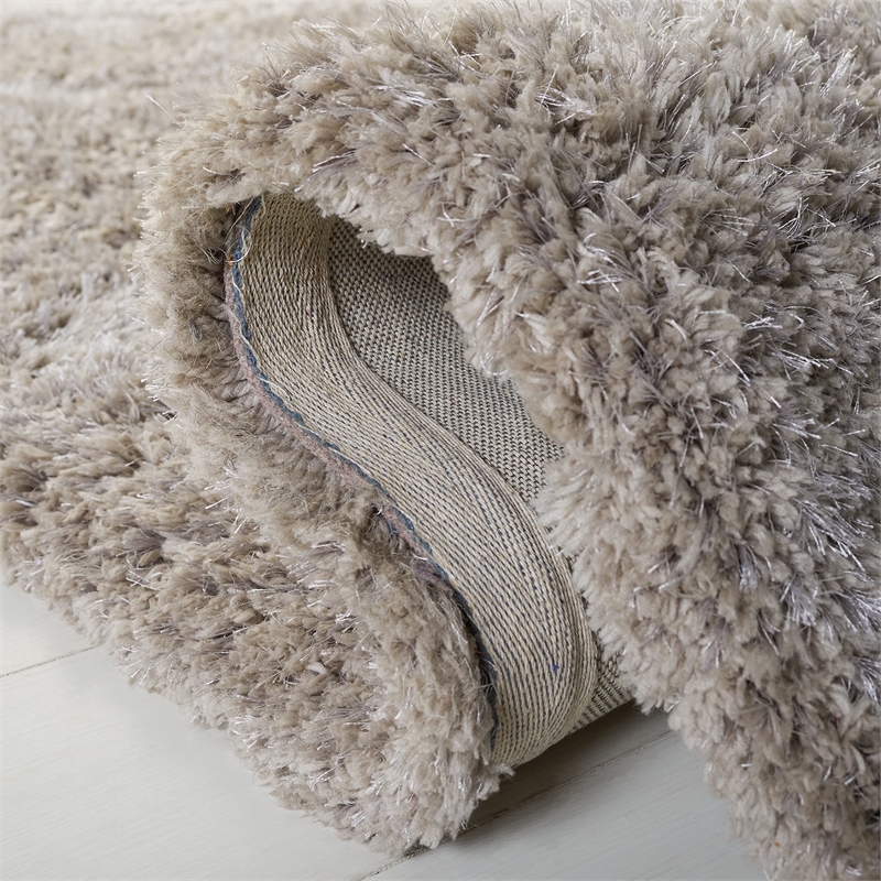 Safavieh Florence Shag 3' X 5' Handmade Polyester Rug in Silver