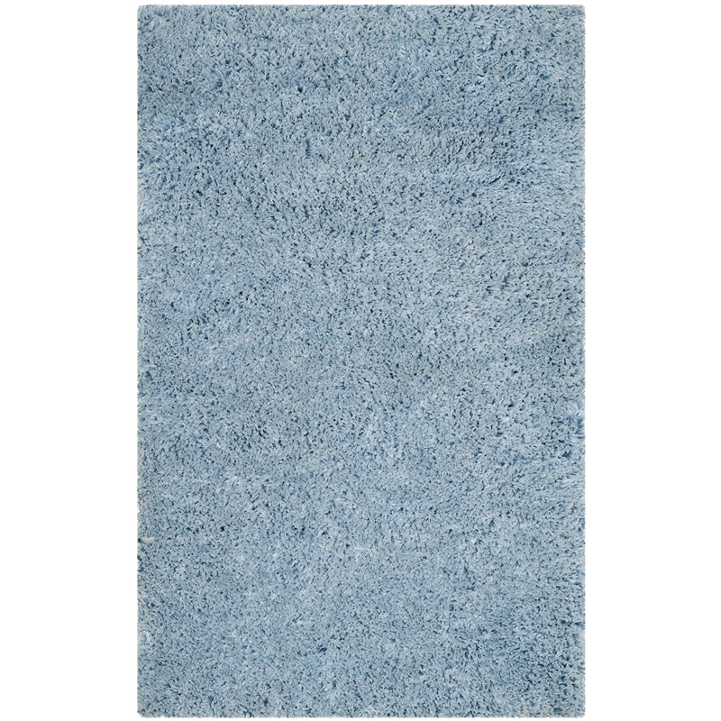 Safavieh Florence Shag 3' X 5' Handmade Polyester Rug in Light Blue