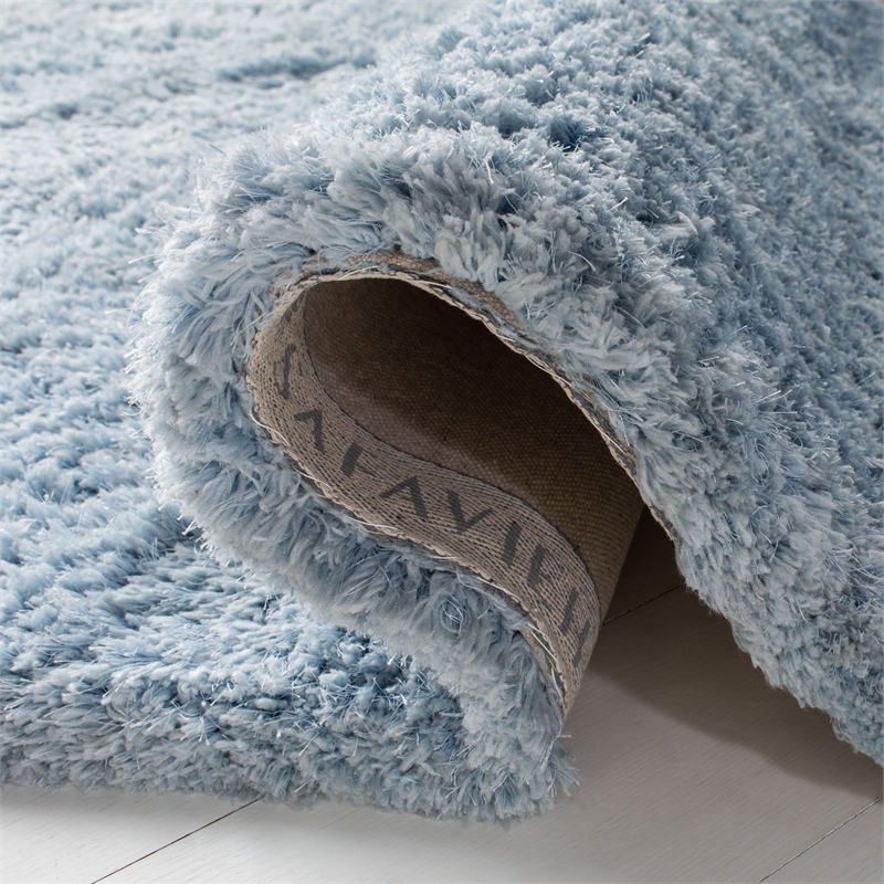 Safavieh Florence Shag 3' X 5' Handmade Polyester Rug in Light Blue