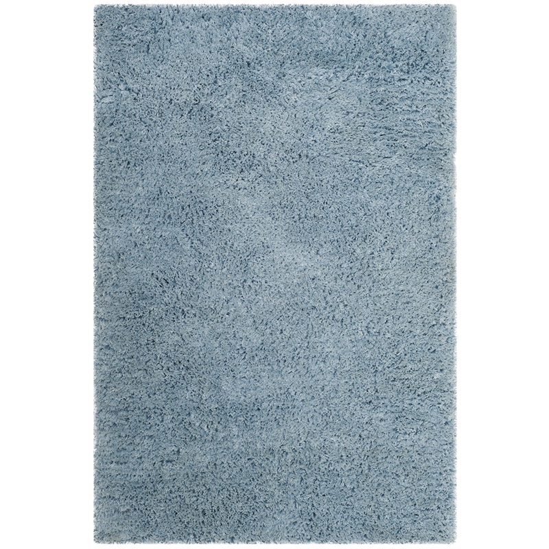 Safavieh Florence Shag 4' X 6' Handmade Polyester Rug in Light Blue