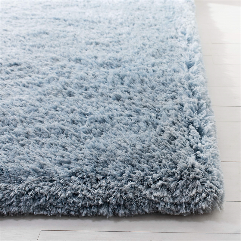 Safavieh Florence Shag 4' X 6' Handmade Polyester Rug in Light Blue