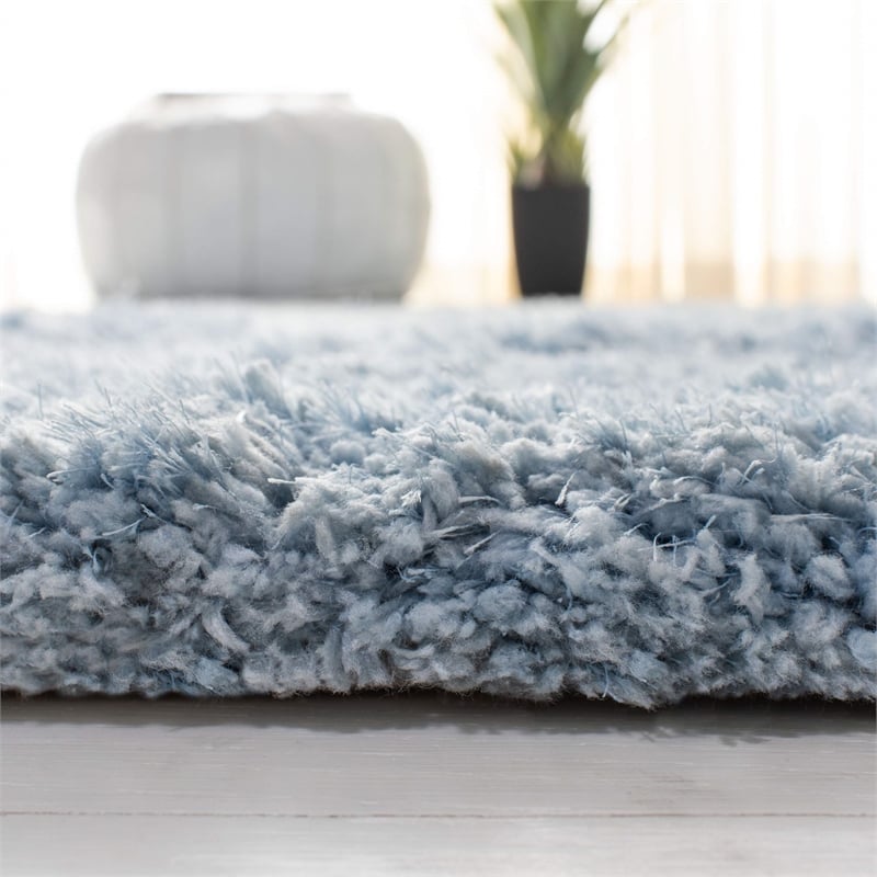 Safavieh Florence Shag 5' X 8' Handmade Polyester Rug in Light Blue