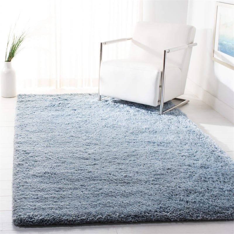 Safavieh Florence Shag 8' X 10' Handmade Polyester Rug in Light Blue