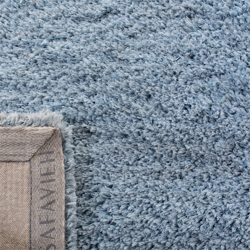 Safavieh Florence Shag 8' X 10' Handmade Polyester Rug in Light Blue