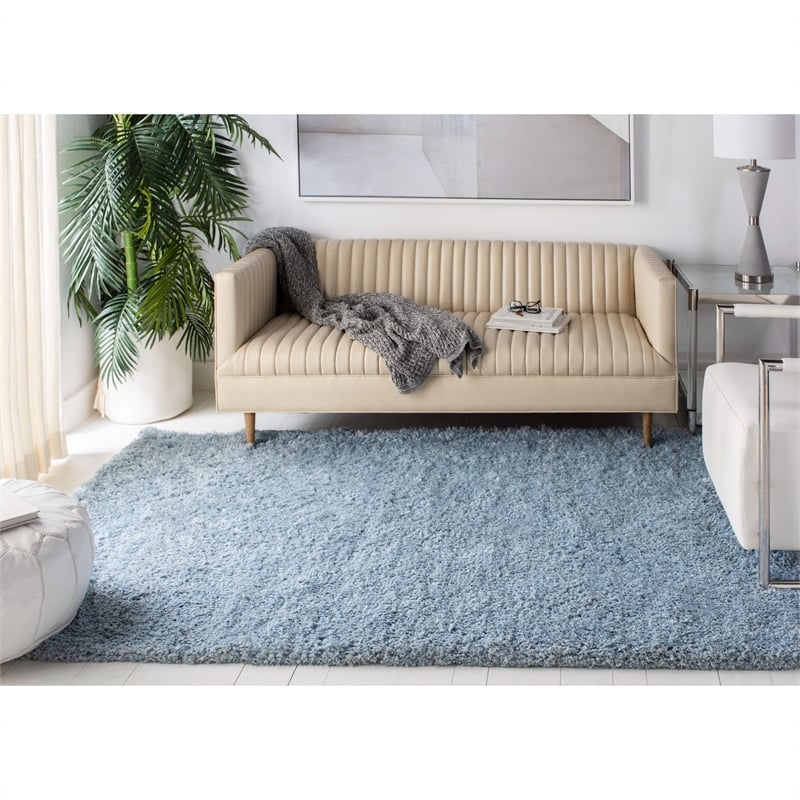 Safavieh Florence Shag 8' X 10' Handmade Polyester Rug in Light Blue