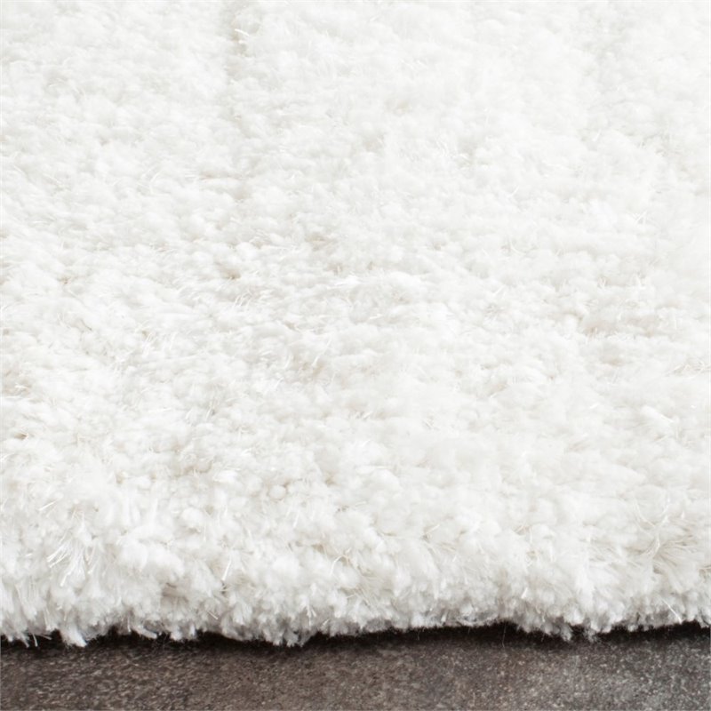 Safavieh Florence Shag 3' X 5' Handmade Polyester Rug in White