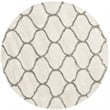 Safavieh Hudson Shag 7' Round Power Loomed Rug in Ivory and Gray