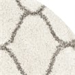 Safavieh Hudson Shag 7' Round Power Loomed Rug in Ivory and Gray