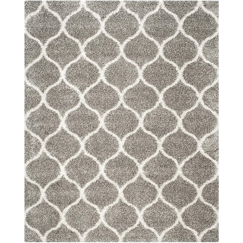 Safavieh Hudson Shag 10' X 14' Power Loomed Rug in Gray and Ivory
