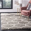 Safavieh Hudson Shag 3' X 5' Power Loomed Rug in Gray and Ivory