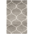 Safavieh Hudson Shag 3' X 5' Power Loomed Rug in Gray and Ivory
