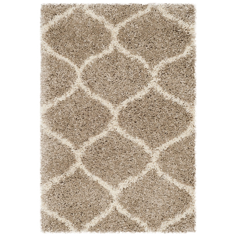 Safavieh Hudson Shag 5' X 7' Power Loomed Rug in Gray and Ivory