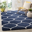 Safavieh Hudson Shag 6' X 9' Power Loomed Rug in Navy and Ivory