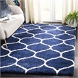 Safavieh Hudson Shag 6' X 9' Power Loomed Rug in Navy and Ivory