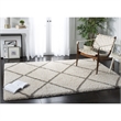 Safavieh Hudson Shag 11' X 15' Power Loomed Rug in Ivory and Gray